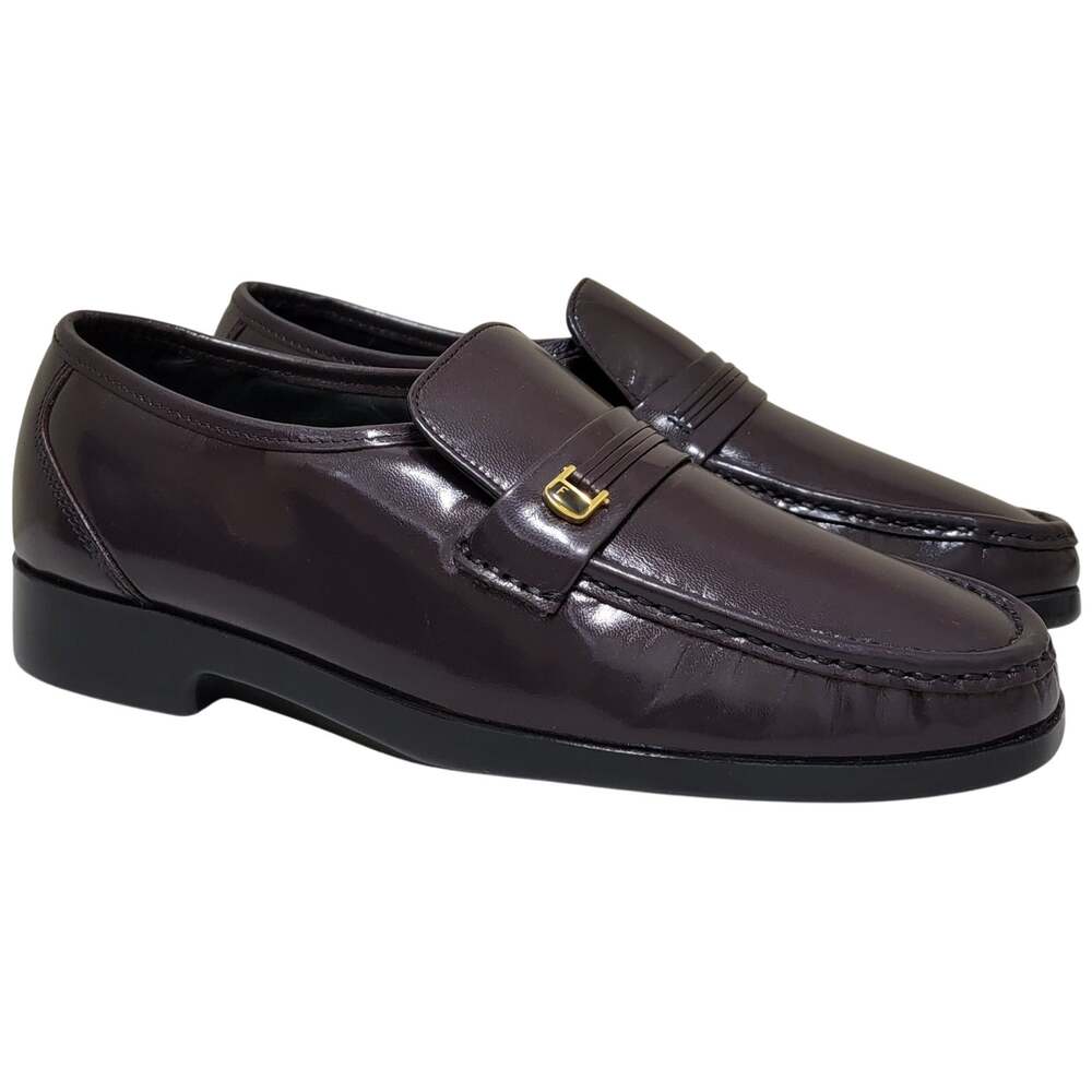 Florsheim Men Riva Moc Toe Slip On Loafers Size US 9EEE Burgundy Purple Leather
